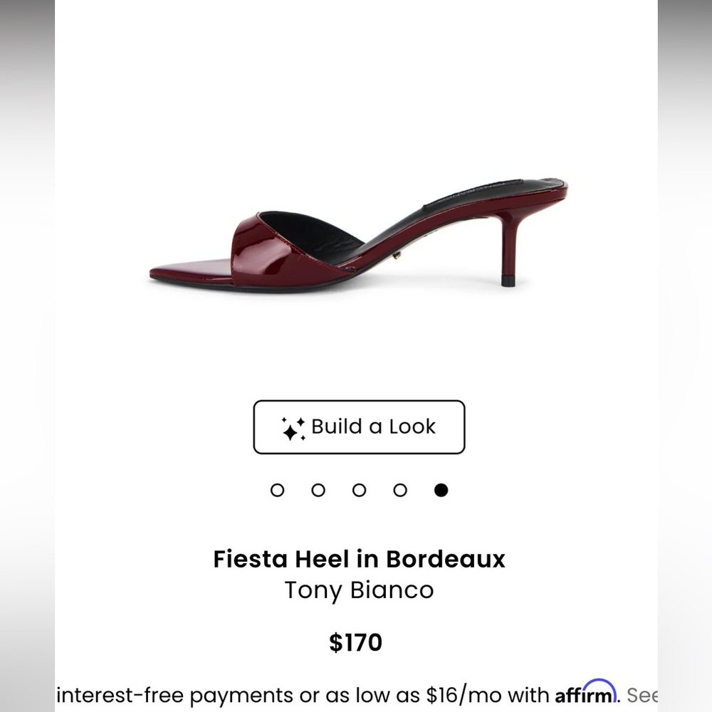 Tony Bianco Burgundy Patent Leather Slides